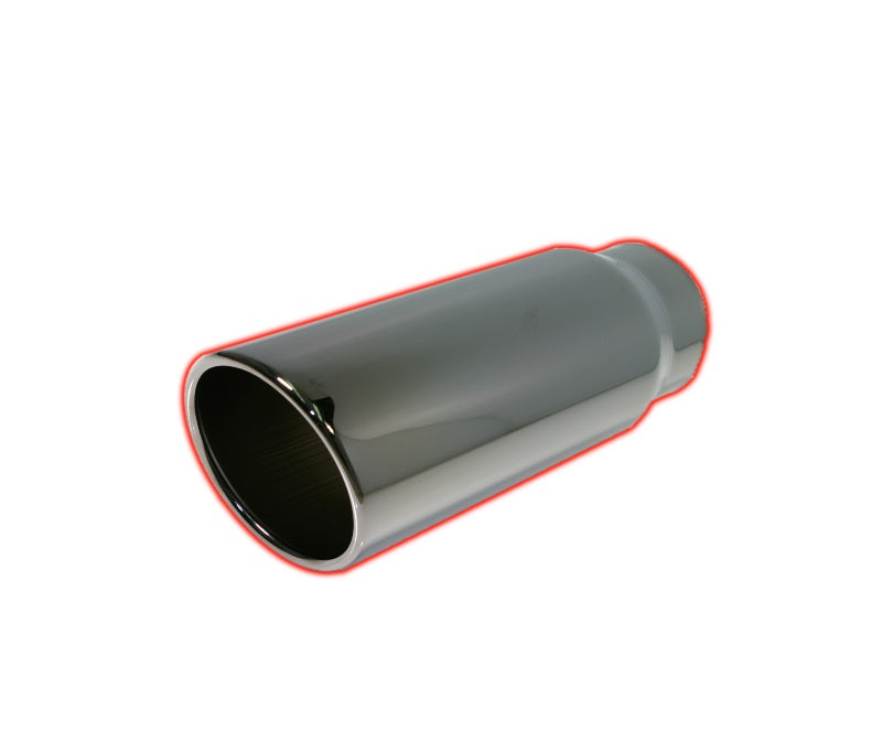 Rolled Angle Cut | Black Chrome Exhaust Tip